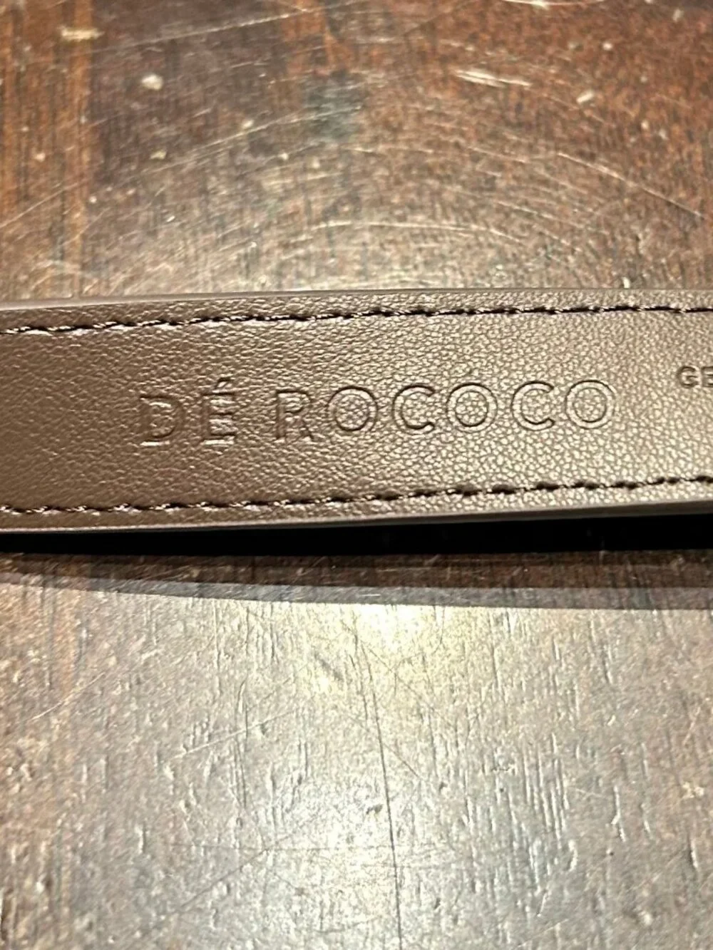 Womens De Rococo Dr Brown Signature Buckle Leather Pinhole Waist Belt M - L
